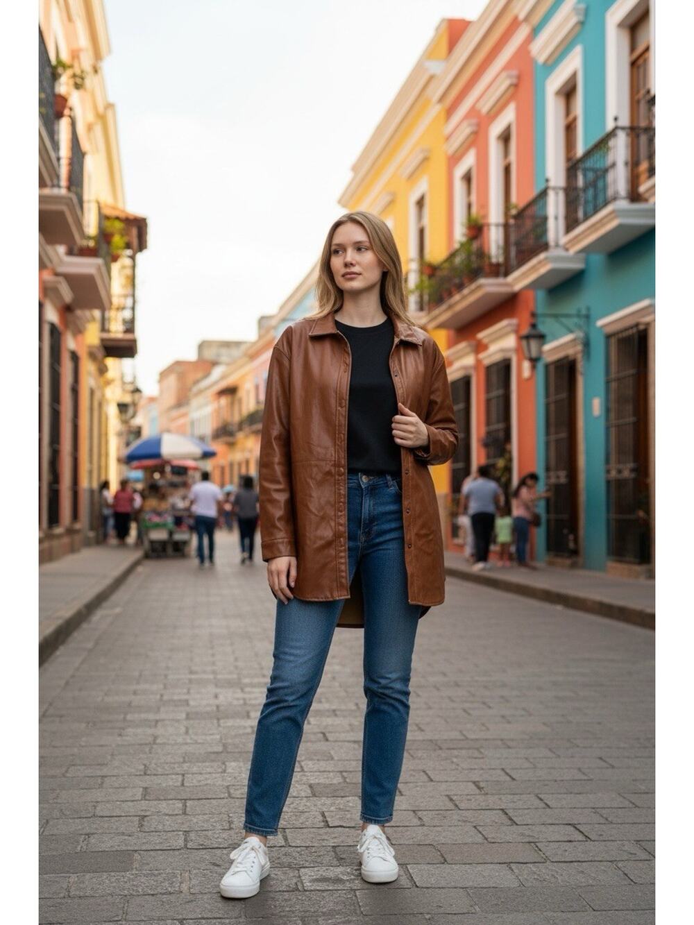 Women’s Brown Jacket Small S Polyester Lightweight Coat Stylish Fall Winter